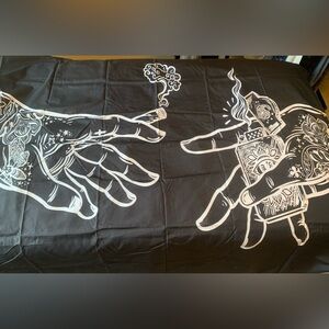 NWT black and white celestial smoke wall tapestry